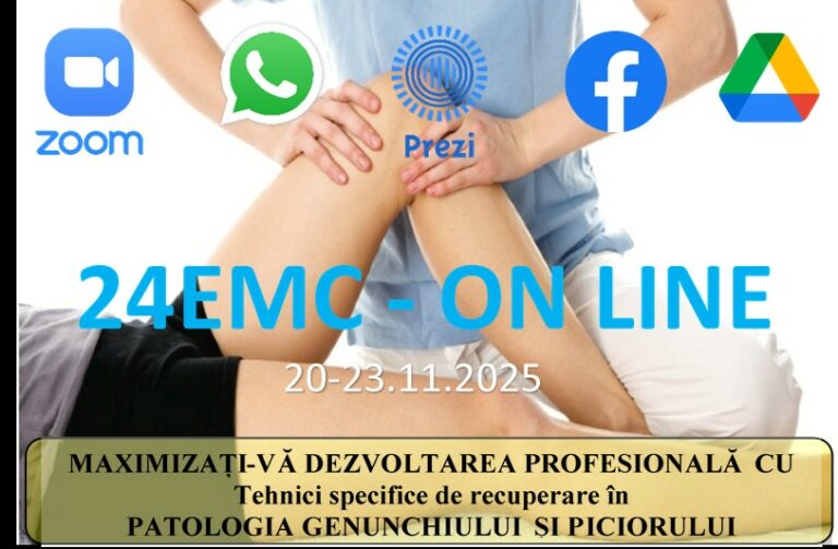 Curs EMC  > ON-LINE – Tehnici specifice de recuperare în  PATOLOGIA GENUNCHIULUI ȘI PICIORULUI