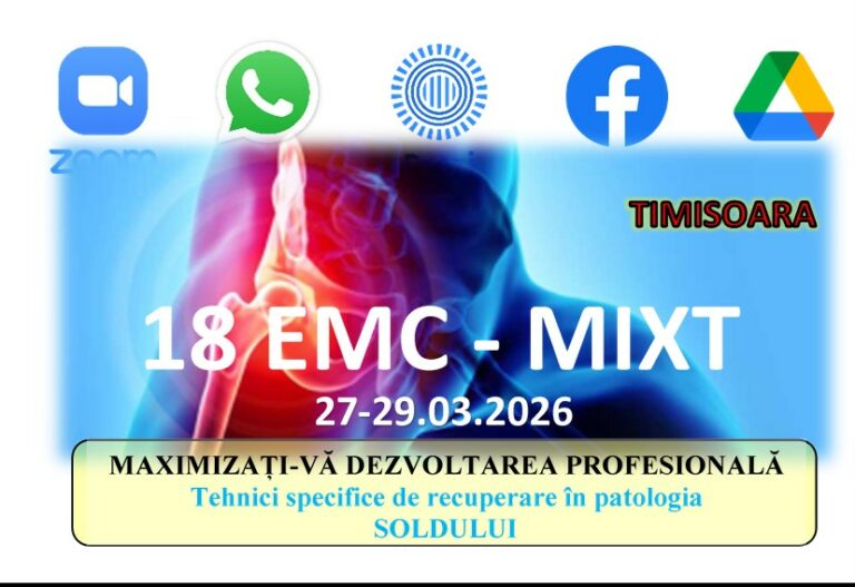Curs EMC  –  TIMISOARA – Tehnici specifice de recuperare folosite în patologia ȘOLDULUI