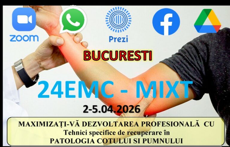 Curs EMC > BUCURESTI – Tehnici specifice de recuperare în patologia COTULUI ȘI PUMNULUI