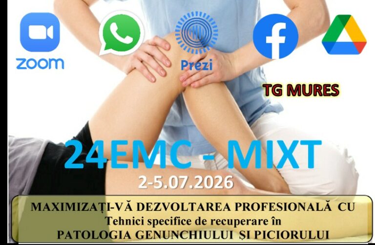 Curs EMC  > TG. MURES – Tehnici specifice de recuperare în  PATOLOGIA GENUNCHIULUI ȘI PICIORULUI