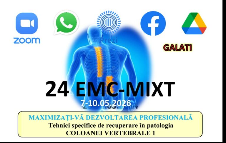 Tehnici specifice de recuperare folosite în patologia COLOANEI VERTEBRALE 1 (toracal+lombar) – GALATI